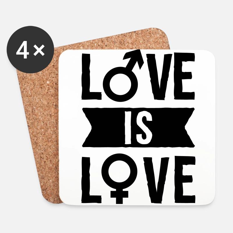 Love is love - Untersetzer (4er-Set) - Weiß
