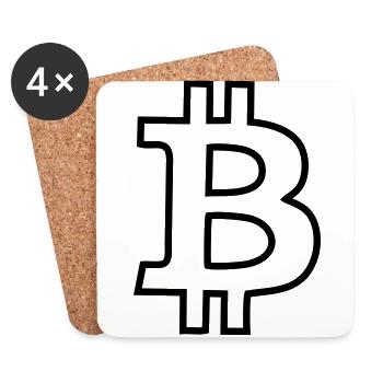 Bitcoin - Untersetzer (4er-Set) - Weiß - Vorne