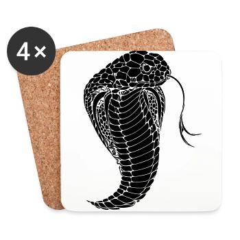Cobra Schlange Kobra Snake - Untersetzer (4er-Set) - Weiß - Vorne