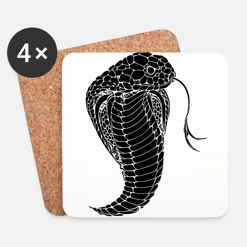 Cobra Schlange Kobra Snake - Untersetzer (4er-Set) - Weiß