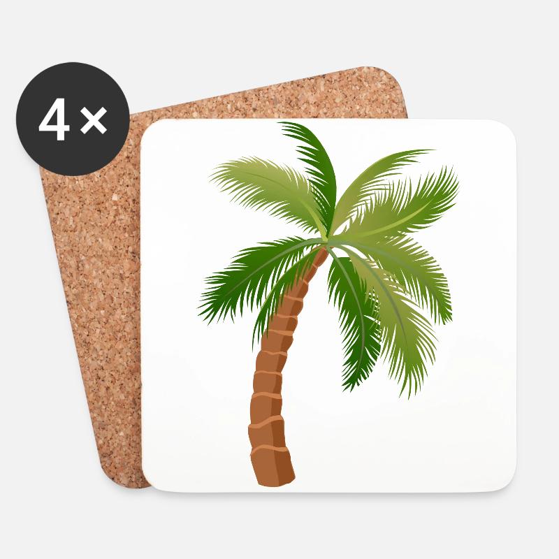 Palme Baum Palmen 1 - Untersetzer (4er-Set) - Weiß