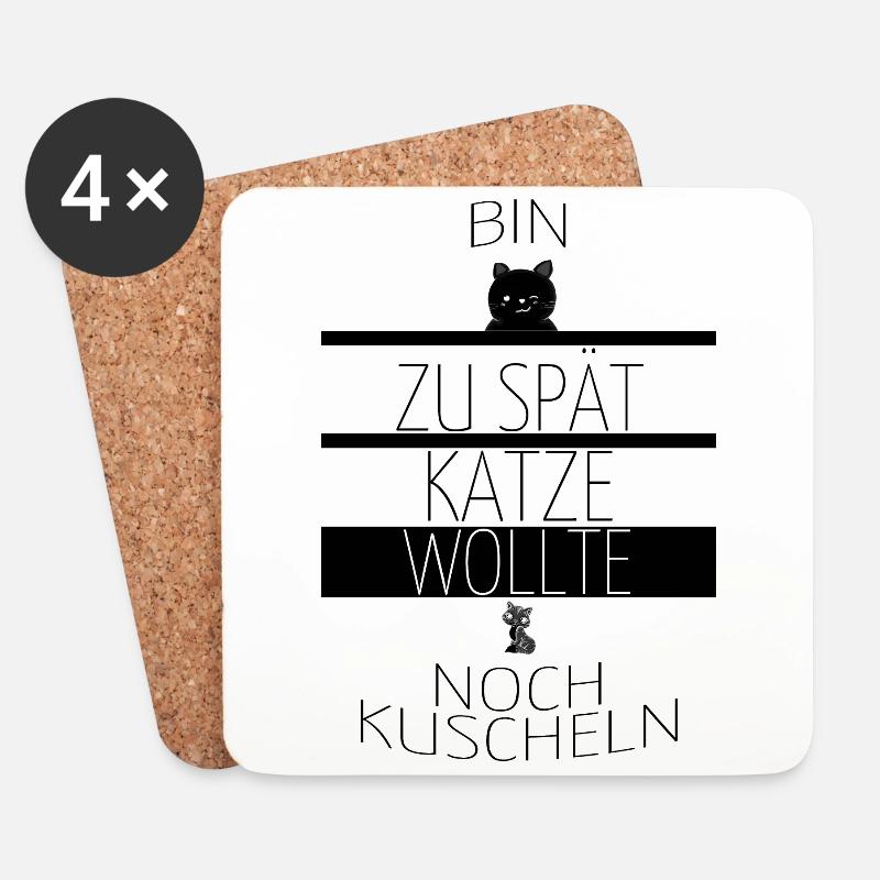 katze - Katze wollte kuscheln - Untersetzer (4er-Set) - Weiß