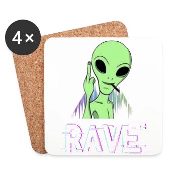 Rave - Untersetzer (4er-Set) - Weiß - Vorne