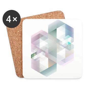 abstrakt geometrisch muster - Untersetzer (4er-Set) - Weiß - Vorne