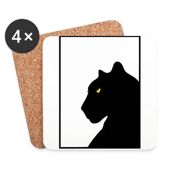 Panther black frame - Untersetzer (4er-Set) - Weiß - Vorne