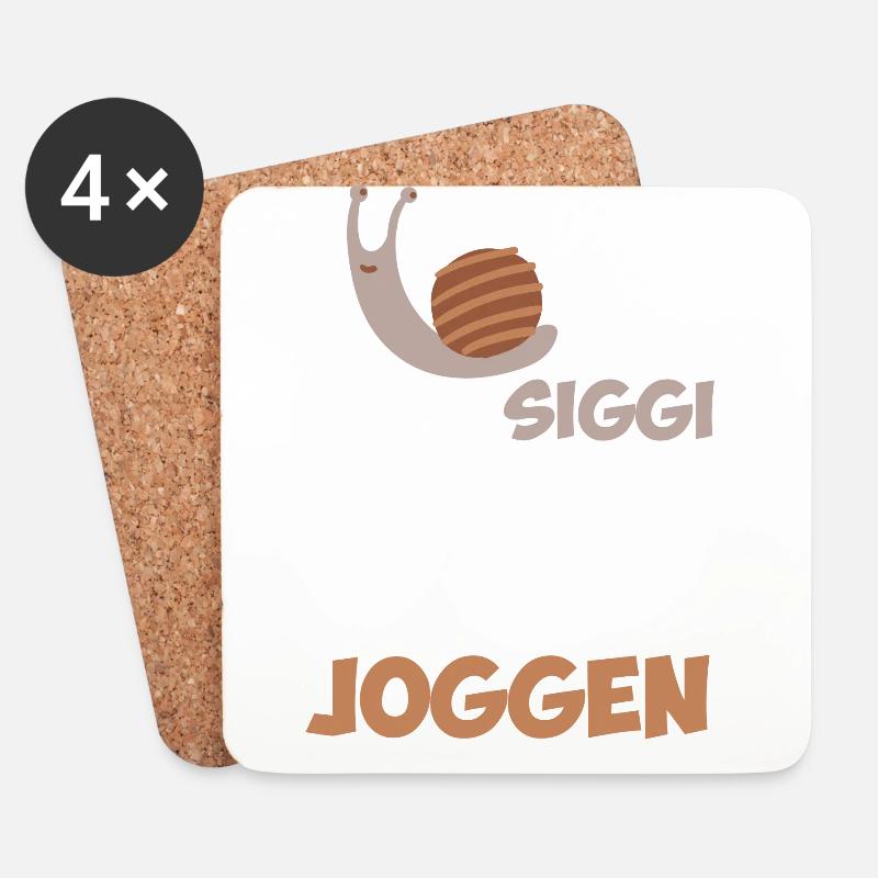 Ich gehe heute mit einer Schnecke joggen Geschenk - Untersetzer (4er-Set) - Weiß
