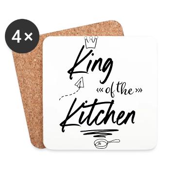 King of the Kitchen - Coasters (set of 4) - white - Front