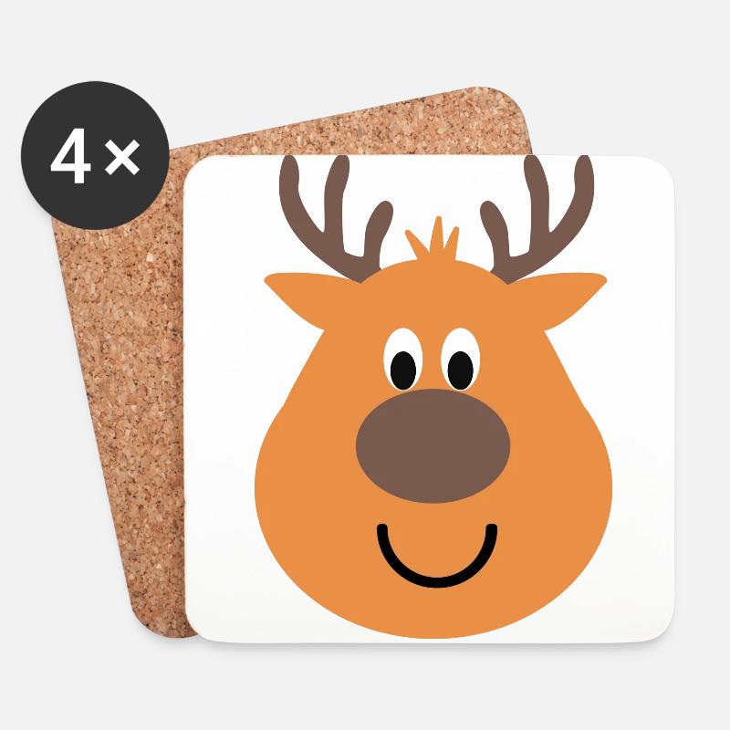 Weihnachten Schnee Rentier - Untersetzer (4er-Set) - Weiß