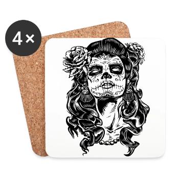 La calavera catrina Design - Untersetzer (4er-Set) - Weiß - Vorne