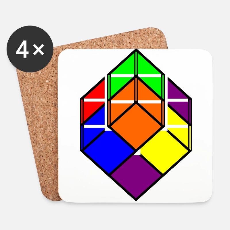 MagicCube - Untersetzer (4er-Set) - Weiß