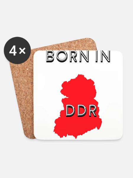 Born in DDR - Untersetzer (4er-Set) - Weiß