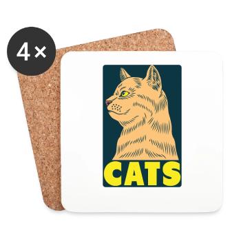 Cats Because People Suck - Katzenliebhaber Humor - Untersetzer (4er-Set) - Weiß - Vorne