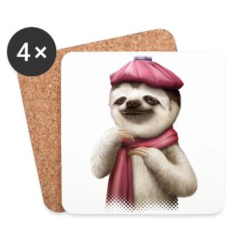 SLOTH FIEBER - Untersetzer (4er-Set) - Weiß - Vorne