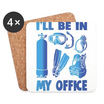 I'LL BE IN MY OFFICE - Coasters (set of 4) - white - Front