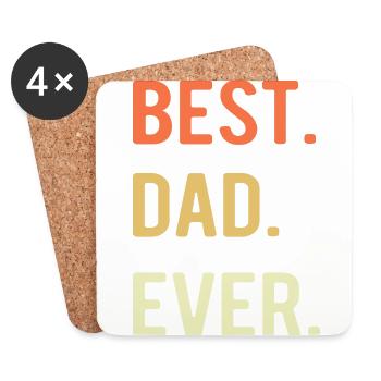 Bester Vater aller Zeiten - Untersetzer (4er-Set) - Weiß - Vorne