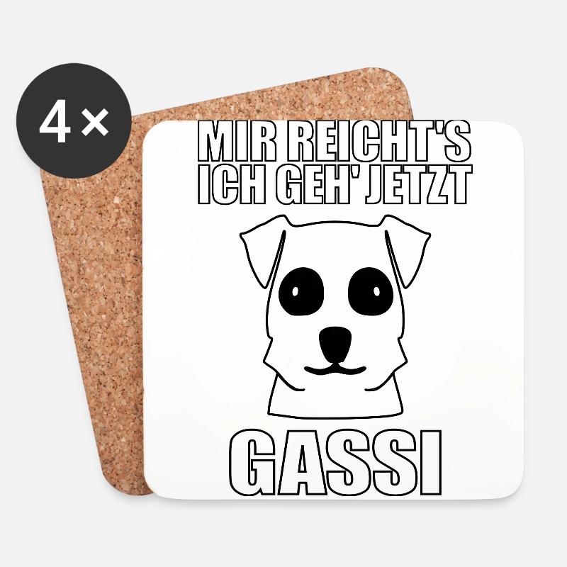 Mir reicht's ich geh jetzt Gassi - Untersetzer (4er-Set) - Weiß