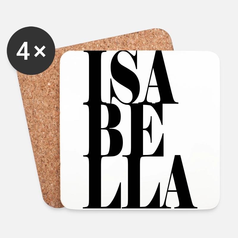 Isabella Name Vorname Moderne Schrift Wort Art - Untersetzer (4er-Set) - Weiß