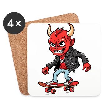 Red Devil - Coasters (set of 4) - white - Front