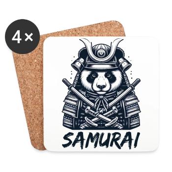 Warrior Panda: Umarme den Geist des Samurai - Untersetzer (4er-Set) - Weiß - Vorne