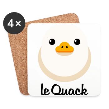 Küken Hell le Quack für helle Untergründe - Untersetzer (4er-Set) - Weiß - Vorne