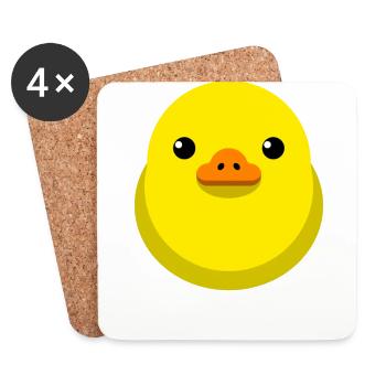 Küken Gelb le Quack für dunkle Untergründe - Untersetzer (4er-Set) - Weiß - Vorne