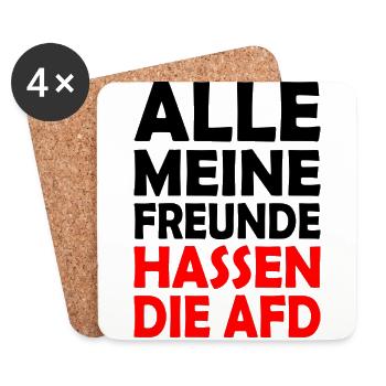 alle meine freunde hassen die afd - Untersetzer (4er-Set) - Weiß - Vorne