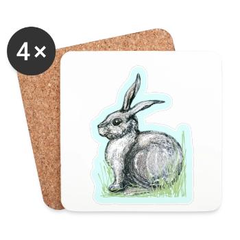 Hare - Coasters (set of 4) - white - Front
