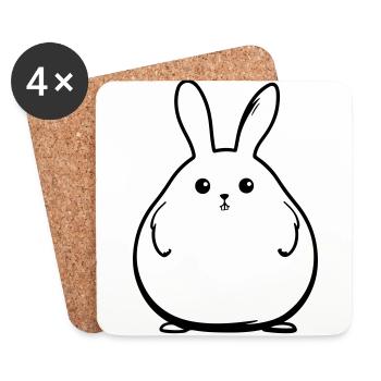 Bunny Funny Easter - Coasters (set of 4) - white - Front