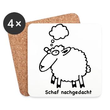 schaf_nachgedacht - Coasters (set of 4) - white - Front