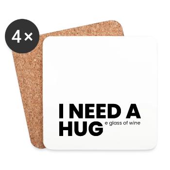 I need a huge glass of wine. - Coasters (set of 4) - white - Front