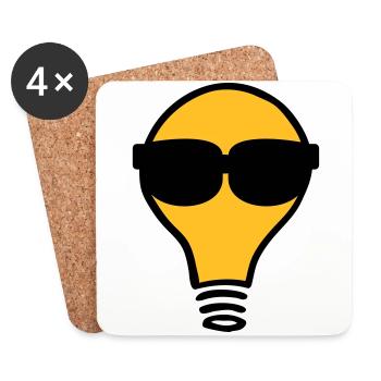 Nerd Birne Glühbirne Sonnenbrille - Untersetzer (4er-Set) - Weiß - Vorne