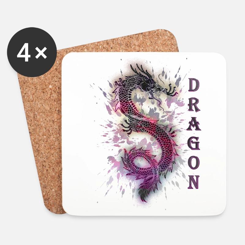 DRAGON DRACHE - Coasters (set of 4) - white