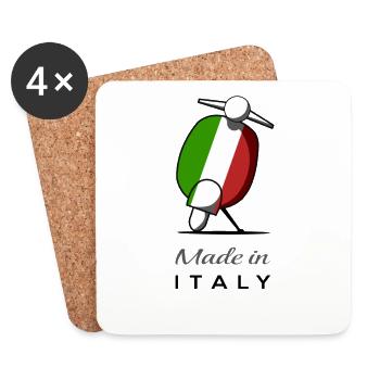 Italy,Made in Italy, Scooters, Scooters - Coasters (set of 4) - white - Front