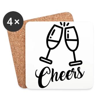cheers glass 2020 - Untersetzer (4er-Set) - Weiß - Vorne