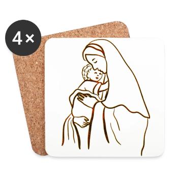 Holly Mary Maria Madonna Mariana Virgin Mary - Coasters (set of 4) - white - Front