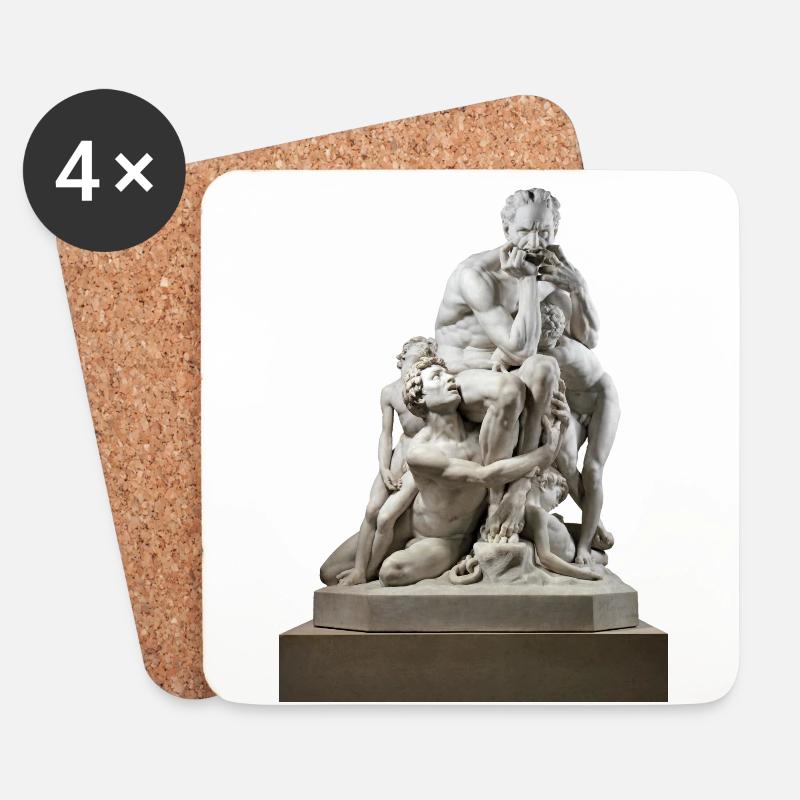 Ugolino and His Sons, Marmor Statue, Jean-baptiste - Untersetzer (4er-Set) - Weiß