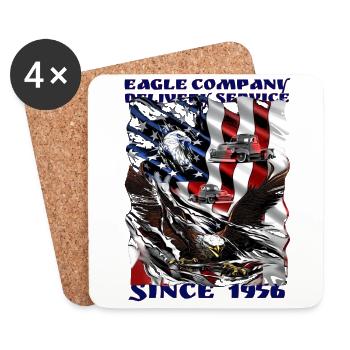 V8 Truck Driver Supplier American Flag - Coasters (set of 4) - white - Front