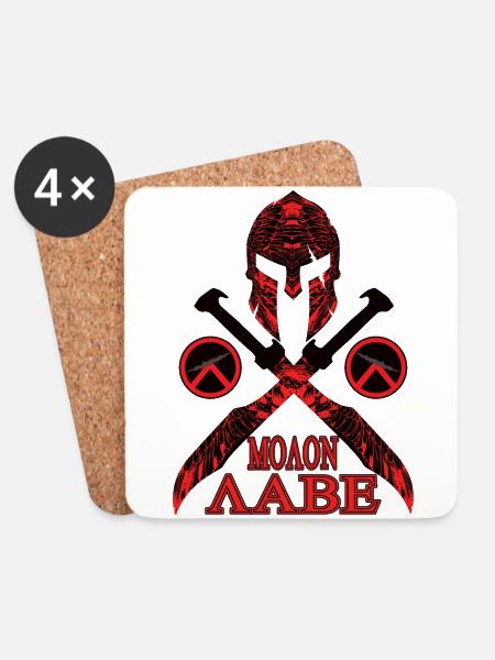 Molon Labe Spartaner Helm - Untersetzer (4er-Set) - Weiß
