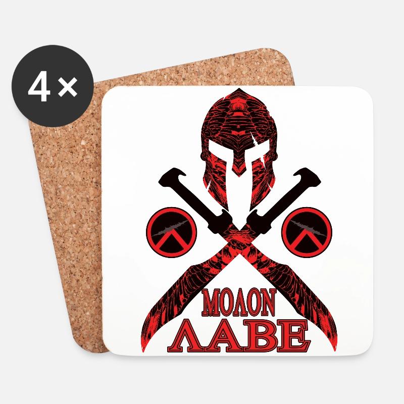 Molon Labe Spartaner Helm - Untersetzer (4er-Set) - Weiß