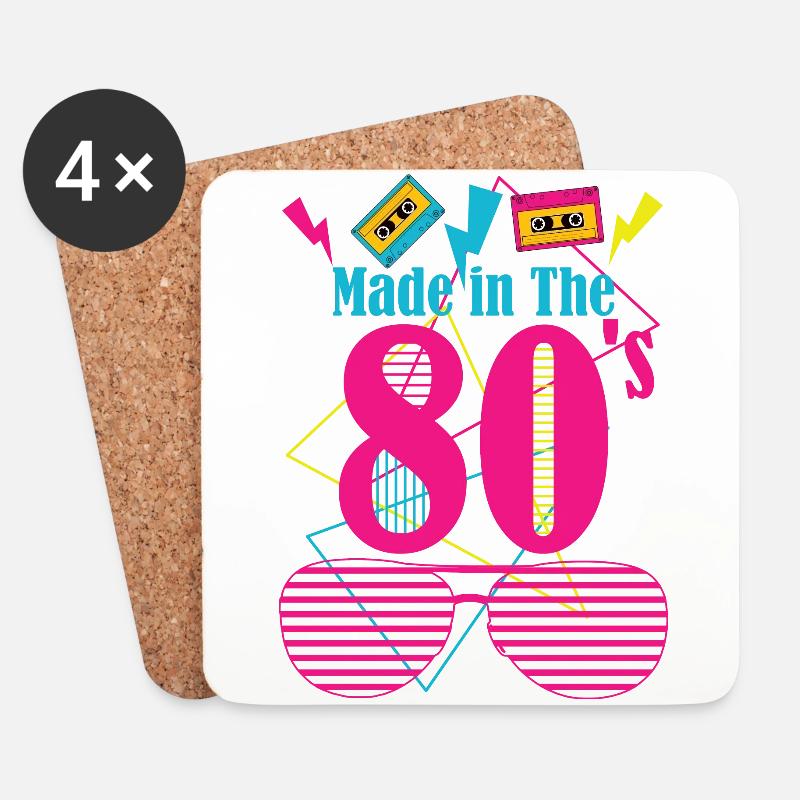80's Made - Untersetzer (4er-Set) - Weiß
