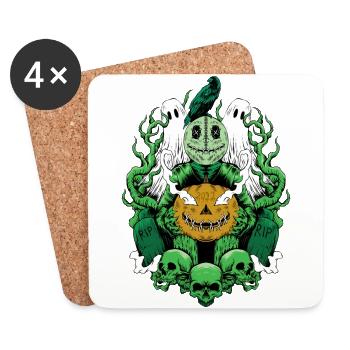 NOT ONLY for Halloween! Sweatshirts, T-shirts, Accessories - Coasters (set of 4) - white - Front