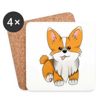 1 1 Corgi Blank - Untersetzer (4er-Set) - Weiß - Vorne