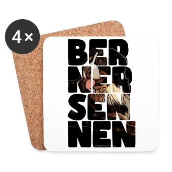 Bouvier bernois - Dessous de verre (lot de 4) - blanc - Devant