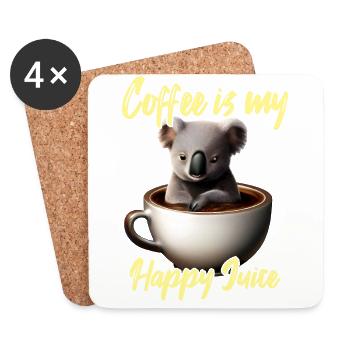 Cozy koala in the coffee cup - Coasters (set of 4) - white - Front