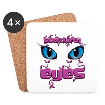 Beautiful Eyes - Untersetzer (4er-Set) - Weiß - Vorne
