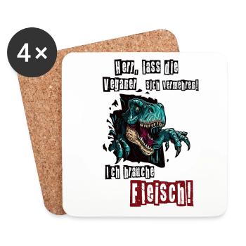 Ich brauche Fleisch - Untersetzer (4er-Set) - Weiß - Vorne
