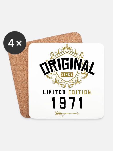 1971 limited edition Geburtstag - Untersetzer (4er-Set) - Weiß