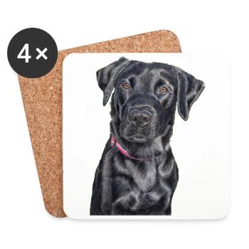 Labrador Retriever Feldweg - Untersetzer (4er-Set) - Weiß - Vorne