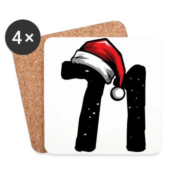 71 Numéro Noël - Dessous de verre (lot de 4) - blanc - Devant