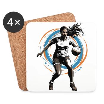 Handballerin Streetwear Ikonischer Style - Untersetzer (4er-Set) - Weiß - Vorne